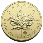 Picture of Gold Canadian Maple Leaf 1 Ounce - .9999 fine gold
