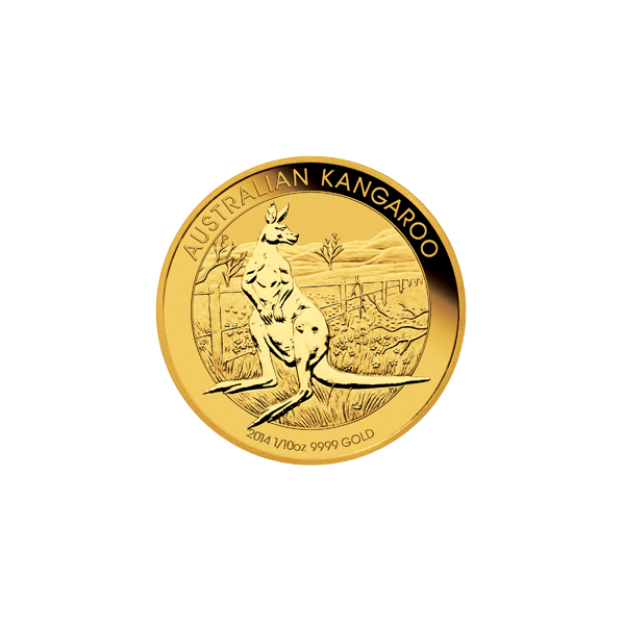 Picture of Gold Australian Kangaroo 1/10 Ounce - .9999 fine gold